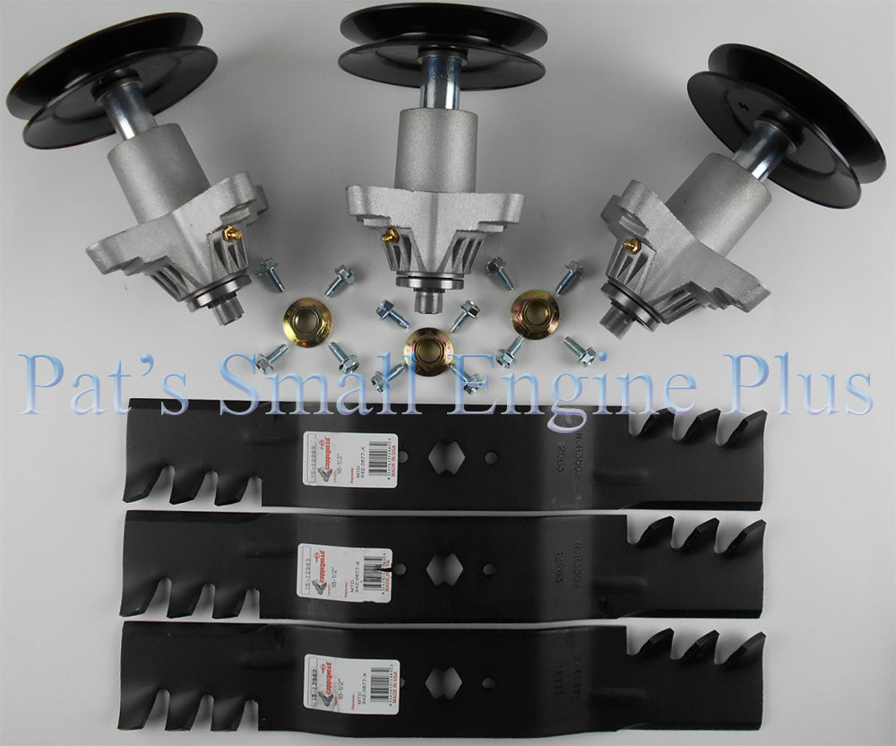 54" Cub Cadet GT1054, GT1554, GTX1054, RZT54, Troy-Bilt GT-2254, TB2654 Copperhead Commercial Mulcher Blade Spindle Kits - DECKIT155
