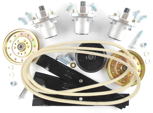 Hustler Mini Z & Super Mini Z 44" 2004-2009 Hi-Lift Deck Rebuild Kit, Blade Spindles 783506, Idlers, Deck Belt and Hardware - DECKIT268