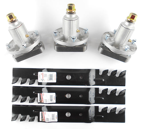 48" John deere, L120, L130, Scotts L2048, L2548 Copperhead Mulcher Blade Spindle Kits - DECKIT68