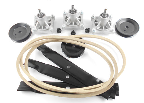 Hustler Raptor 52" Hi-Lift Deck Rebuild Kit, Blade Spindles, Pulleys, Deck Belt and Hardware - DECKIT250